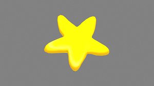 3D Cartoon starfish Low-poly