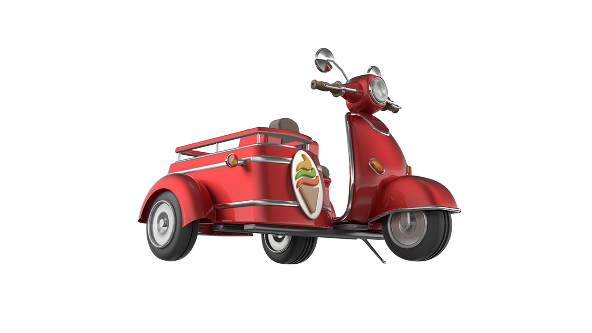 3D Ice Cream Motorcycle Model - TurboSquid 2102194