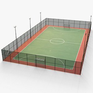 PBR Modular Outdoor Soccer and Football Court 3D model