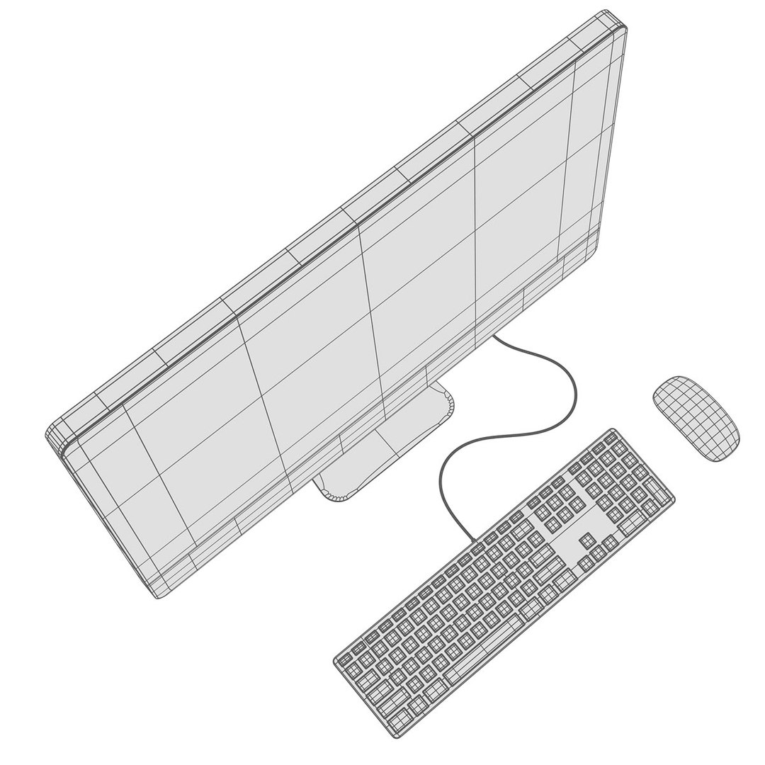 Imac Mouse Keyboard 3d Model