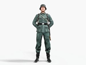 World War II German soldier Low-poly 3D model model