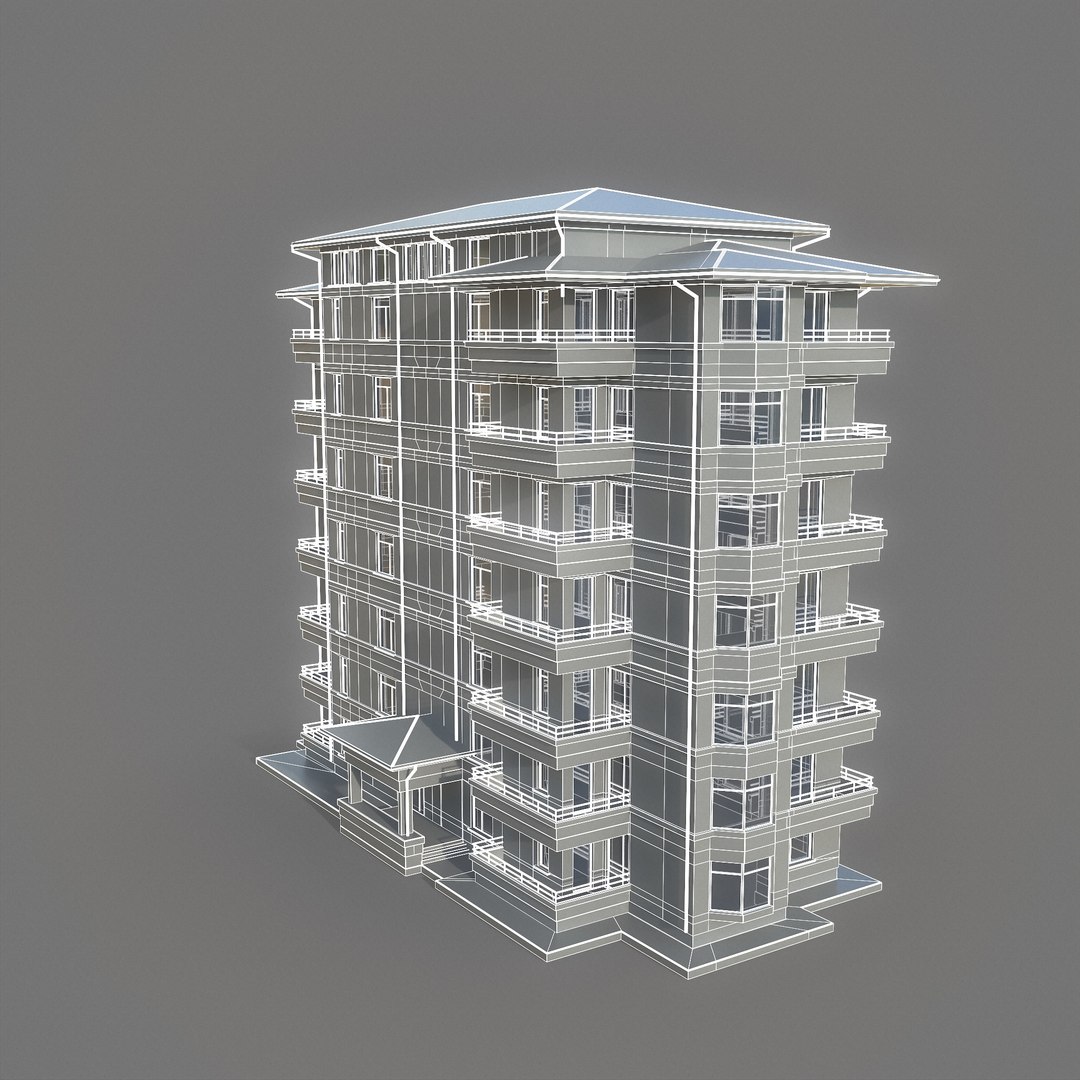 Residential Apartment Building 2 3D Model - TurboSquid 2011951