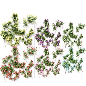 New Plant High detail Climbing Roses Wall02 Grow 3D model