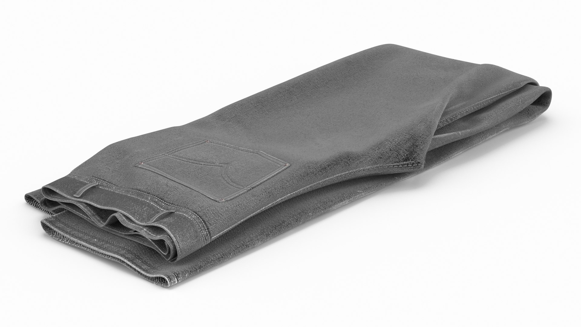 Folded Casual Jeans 3D model preview