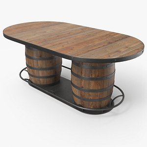 Double Barrel Pub Table 3D