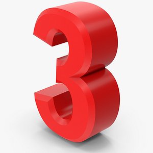 Red Number 3 3D