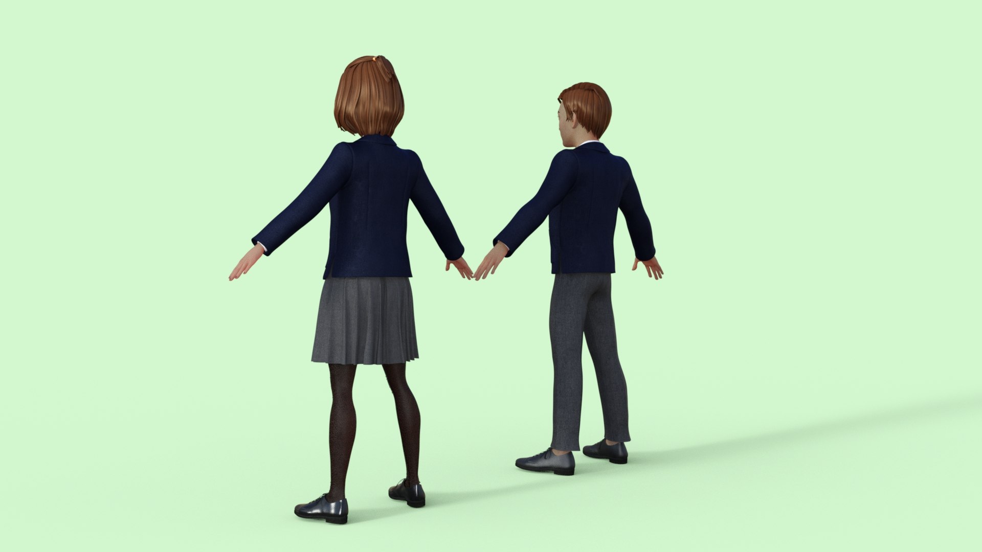 3D High School Student Girl And Boy Model - TurboSquid 2097669