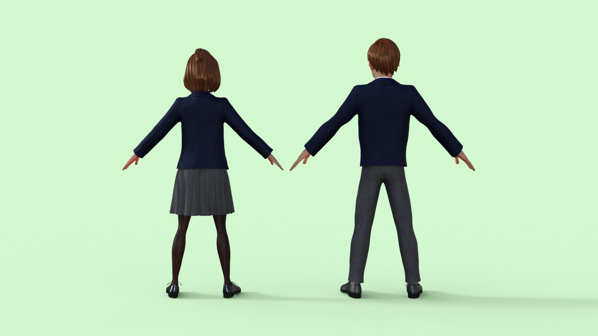3D High School Student Girl And Boy Model - TurboSquid 2097669