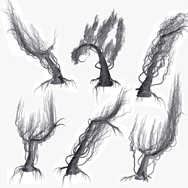 3D 6 Growth Tree Game Models model TurboSquid 2043398