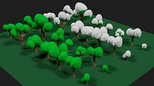 3D Lowpoly Tree Set