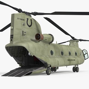 US Army Transport Helicopter CH-47 Chinook Rigged