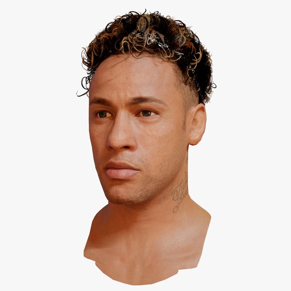 Neymar Jr Junior soccer player head 3d model 3D model