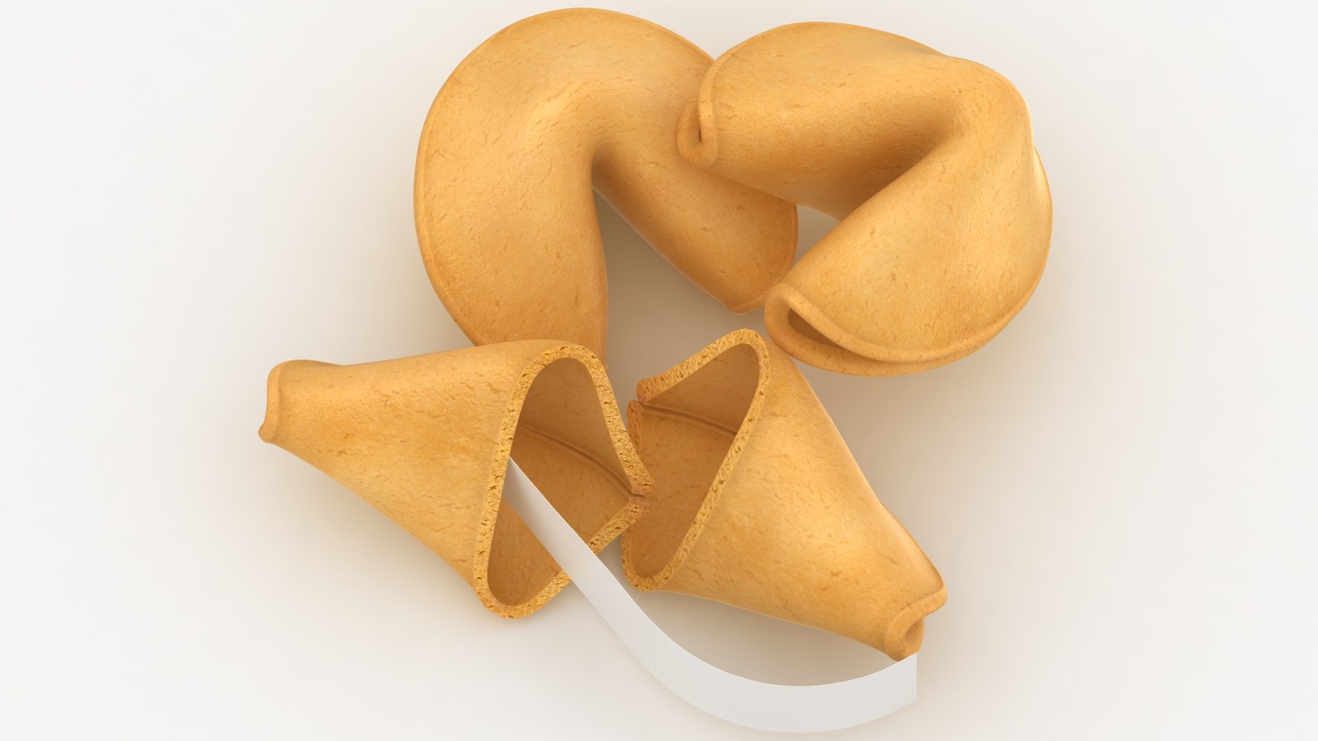 3D realistic broken fortune cookies TurboSquid 1496011
