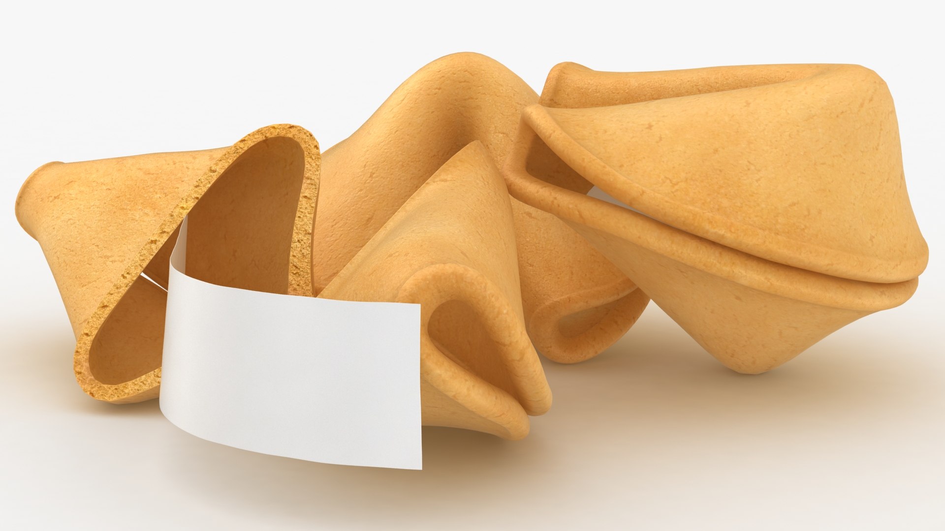 3D realistic broken fortune cookies TurboSquid 1496011