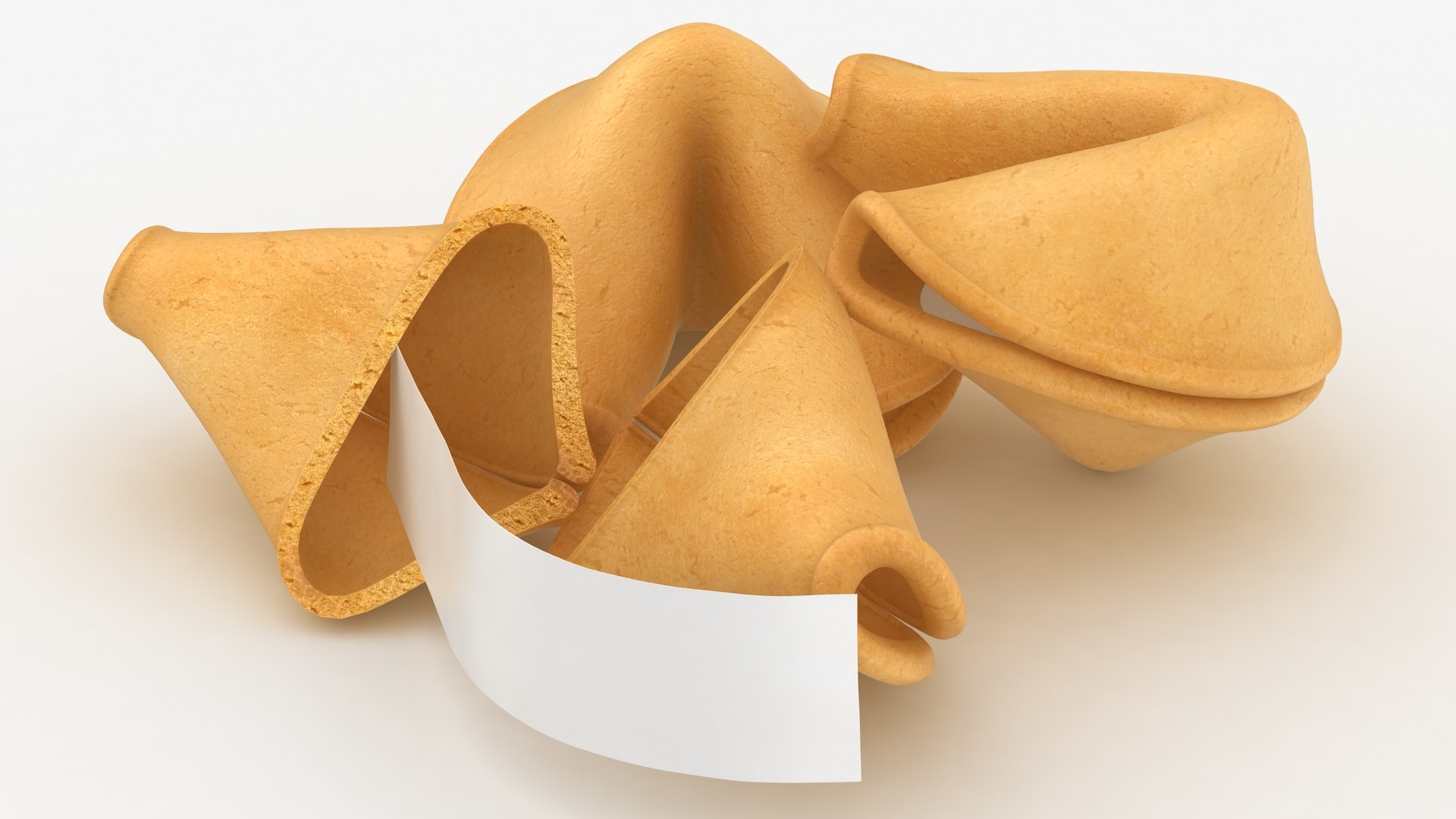 3D realistic broken fortune cookies TurboSquid 1496011