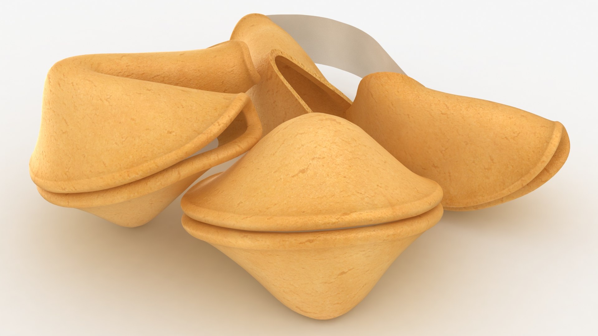3D realistic broken fortune cookies TurboSquid 1496011