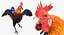 3d rooster rigged