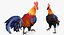3d rooster rigged
