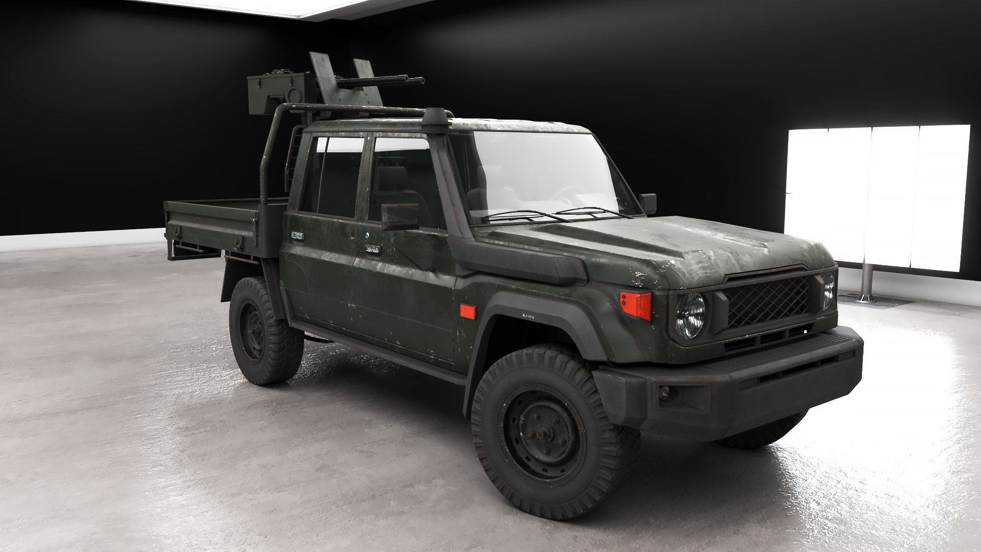 Armed Light Tactical Pickup Truck with Machinegun  Worn- PBR ORM 3D https://p.turbosquid.com/ts-thumb/FB/o3cva5/Ce/prws_used0004/png/1787674901/1920x1080/fit_q87/29893899900082499e94f6774989512e32b6d257/prws_used0004.jpg