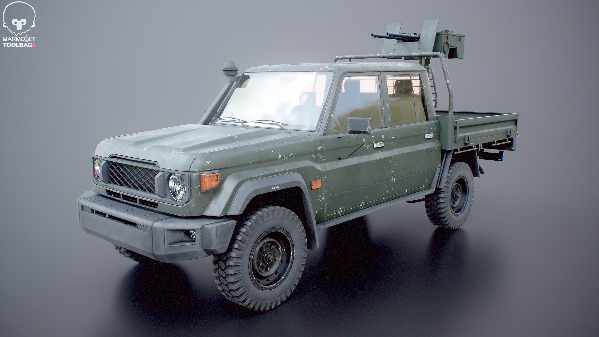 Armed Light Tactical Pickup Truck with Machinegun  Worn- PBR ORM 3D https://p.turbosquid.com/ts-thumb/FB/o3cva5/aQ/prws_used_/png/1787674890/1920x1080/fit_q87/2ad04efb8801153d420009d41f2ad0fcfb860144/prws_used_.jpg