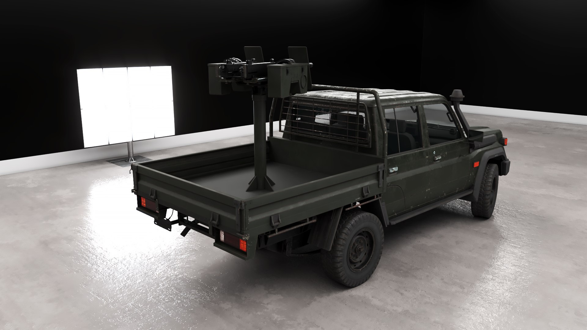 Armed Light Tactical Pickup Truck with Machinegun  Worn- PBR ORM 3D https://p.turbosquid.com/ts-thumb/FB/o3cva5/wk/prws_used0002/png/1787674900/1920x1080/fit_q87/05e0e222c4db37146752021645c3c3b02343620e/prws_used0002.jpg