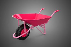3D TOY PINK WHEELBARROW CART TROLLEY CHILD KIDS CHILDREN FUN PLAY