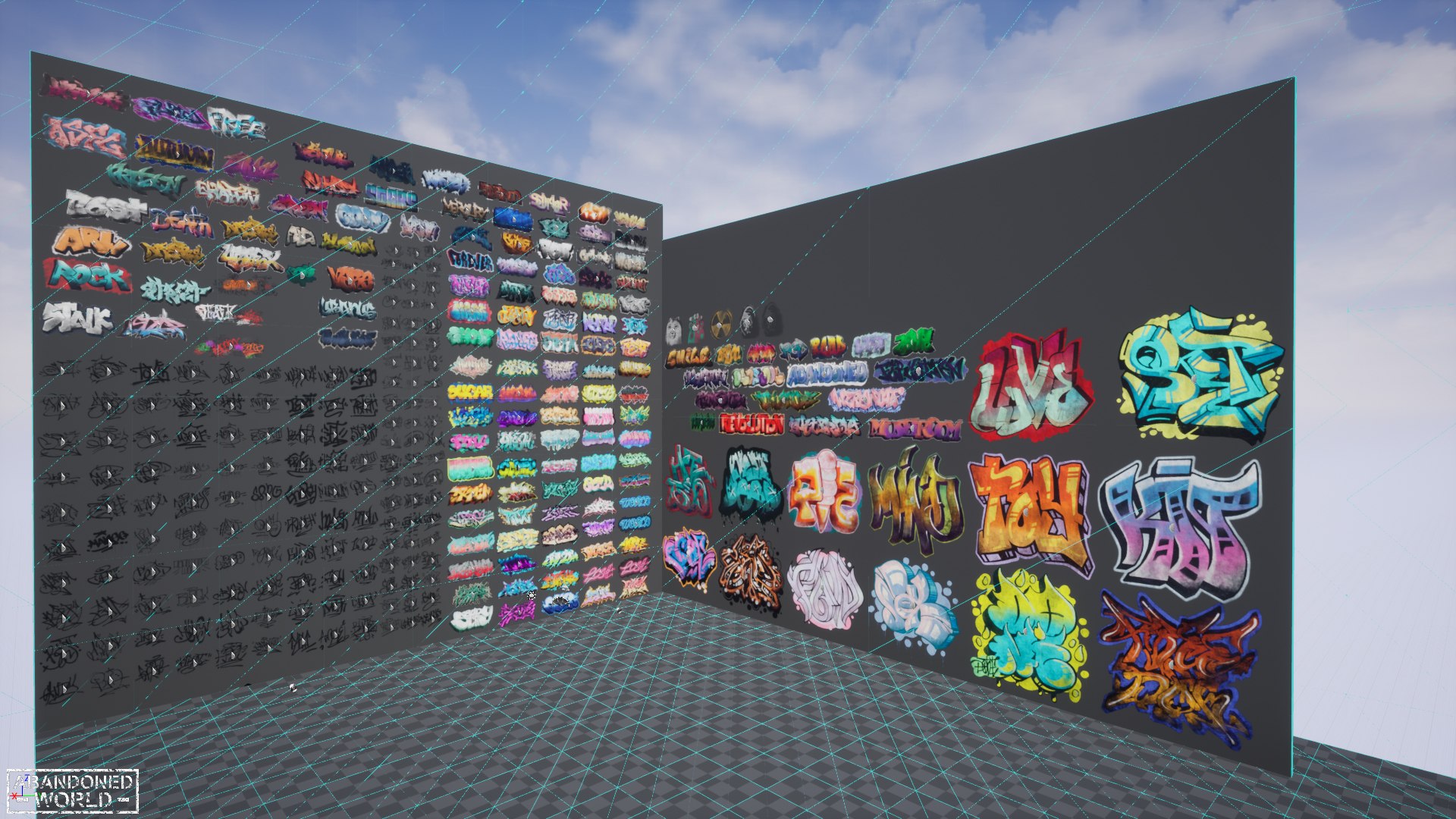 Graffiti Pack Decals 5 in 1 for UE4 and Unity 3D https://p.turbosquid.com/ts-thumb/FB/sHrjwK/YP/wire/jpg/1657615200/1920x1080/fit_q87/18472ab5dadd762b7cc684464ef0707f73124db6/wire.jpg