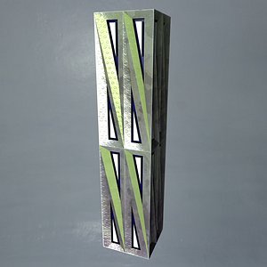 3D metal pillar crate column model
