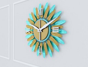 Decorative Metal Clock plants with gold m9