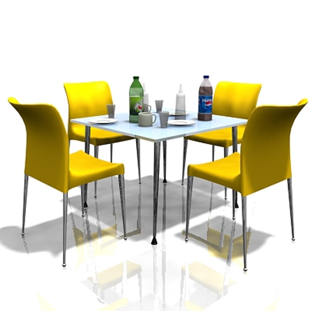 Cafe Table Chairs Model