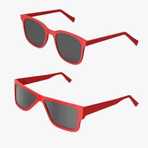 3D Red Sunglasses model