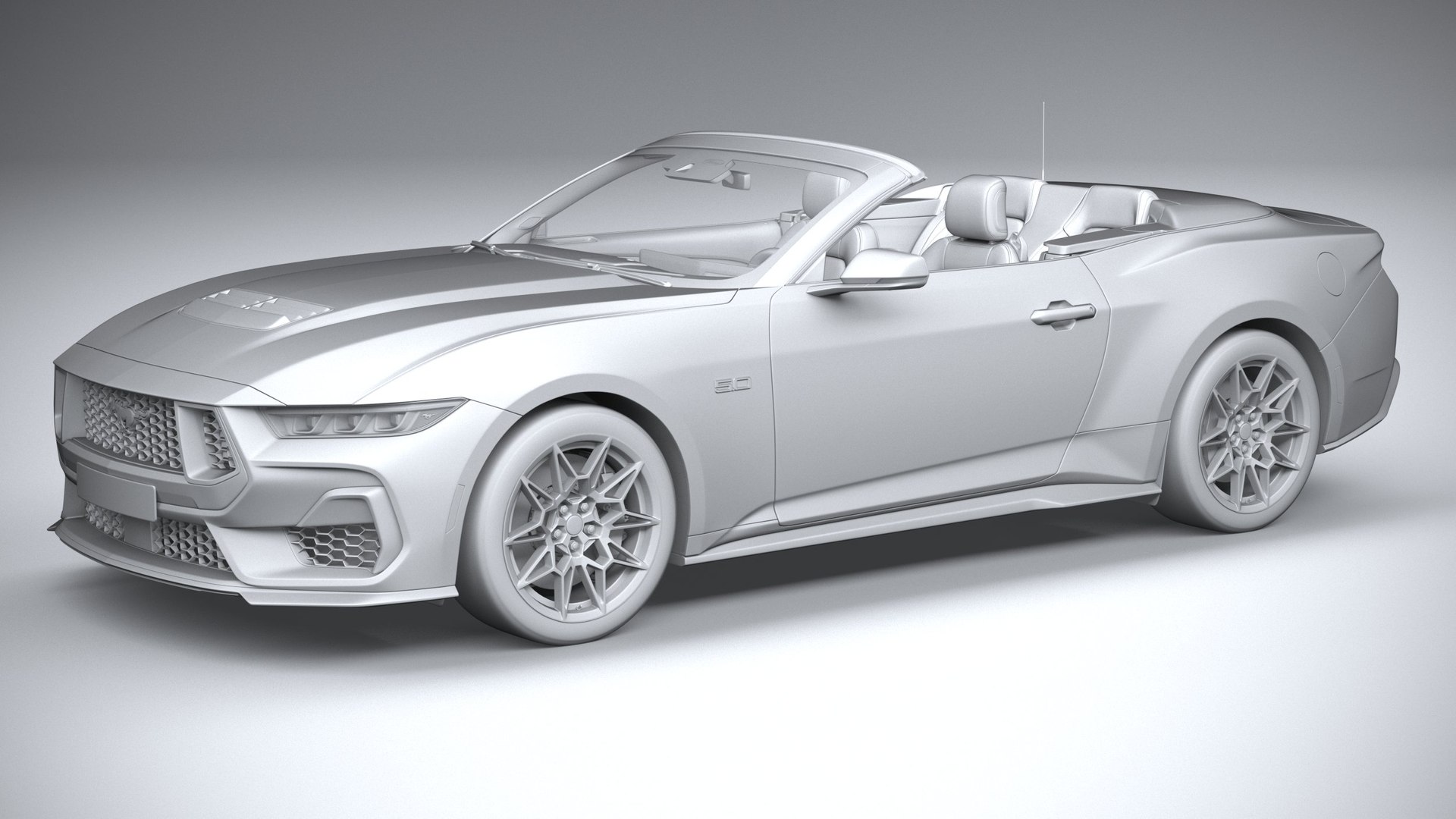  Ford Mustang GT Convertible 2024 model - TurboSquid 1982796 