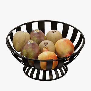 Stripe Fruit Bowl set 04 3D model
