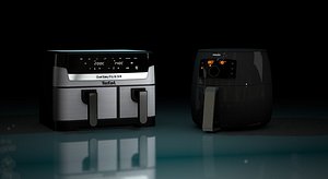 3D Philips and Tefal Air Fryer Collection - Realistic 3D Models for Product Visualization