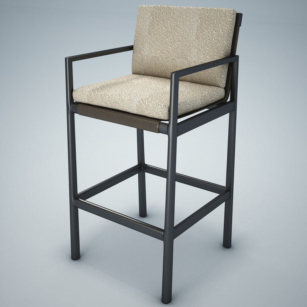 Mesa Aluminum Bar And Counter Stool - Frame Only 3D Model - TurboSquid ...
