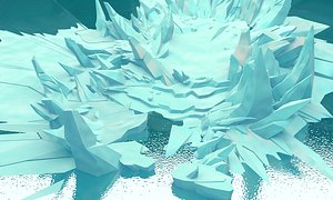 cartoon iceberg ice cave 3D model