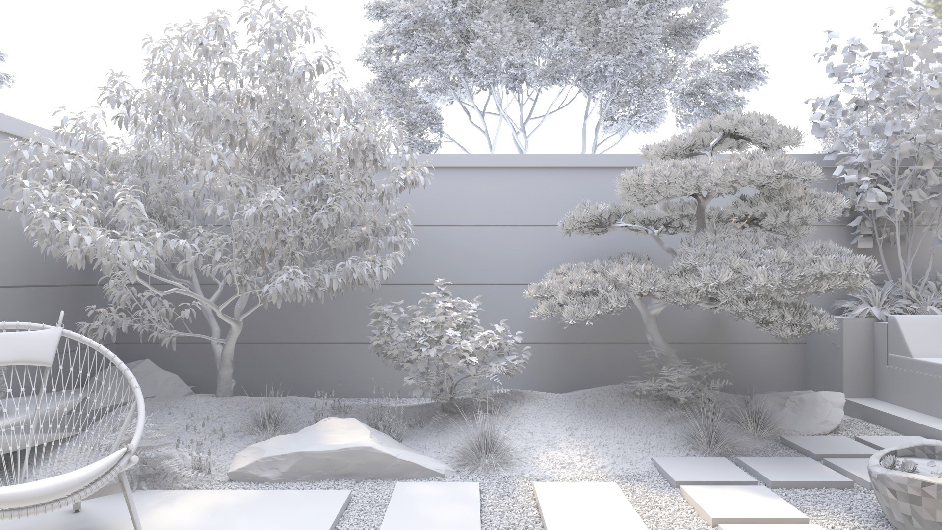 3D Quaint Courtyard Model - TurboSquid 2244632