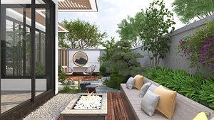 3D Quaint Courtyard model