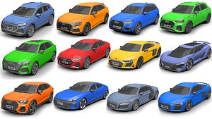 3D 12 Audi car models in one package 2024 model