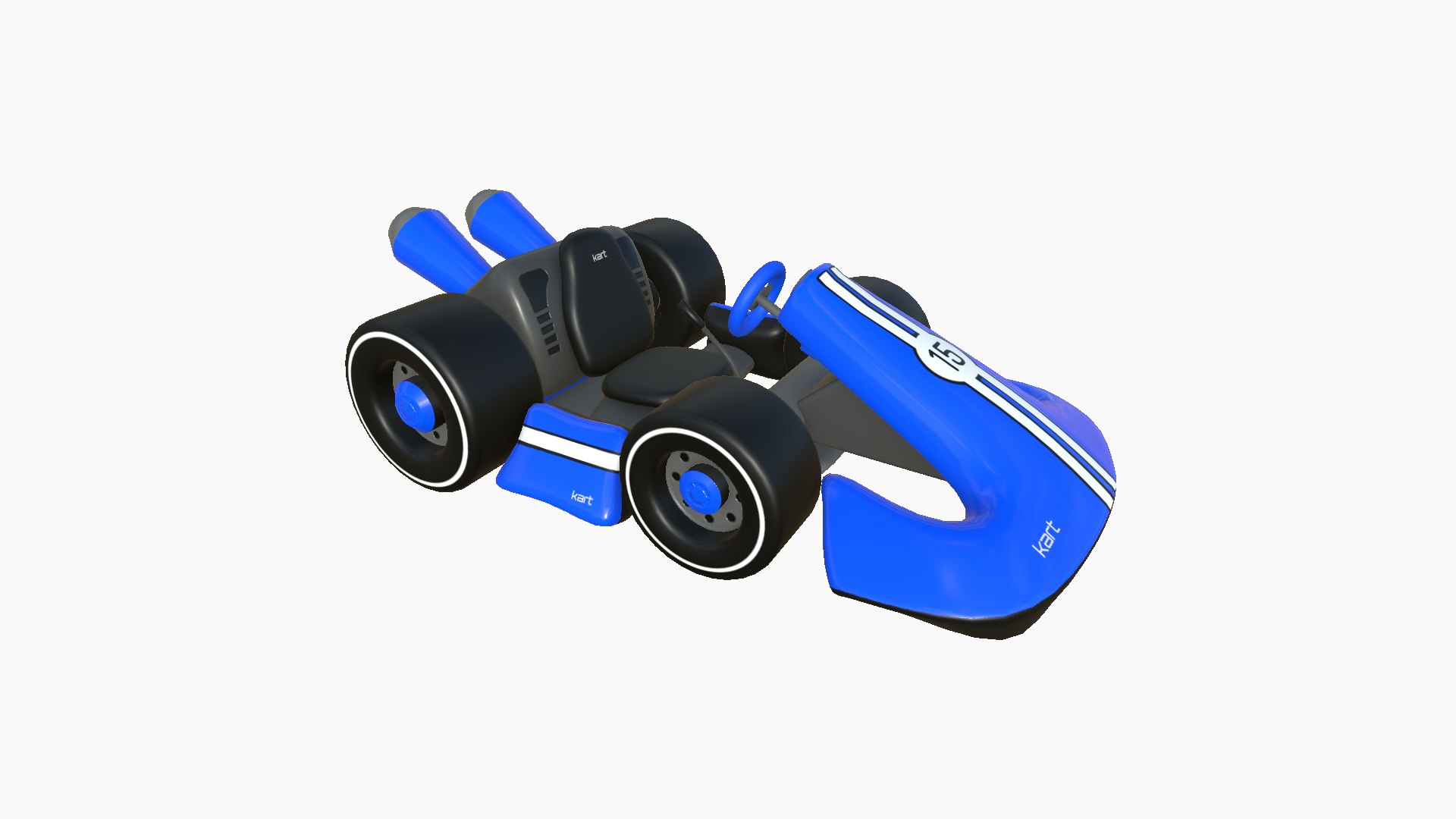 3D Cartoon Kart D02 Blue - Vehicle Racing Design - TurboSquid 1902591