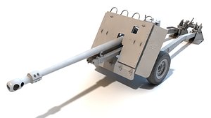 Ordnance QF17 pounder antitank gun 3D model