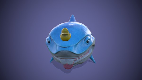 shark toon print color 3D model