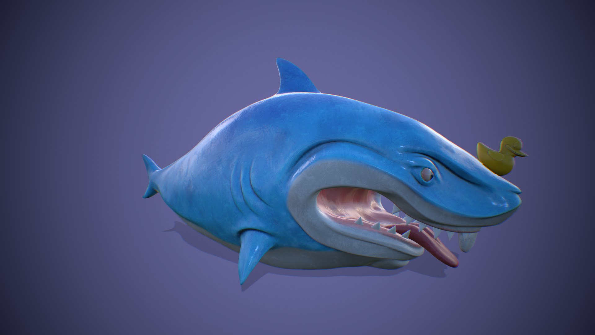 Shark Toon Print Color 3D Model - TurboSquid 1505087