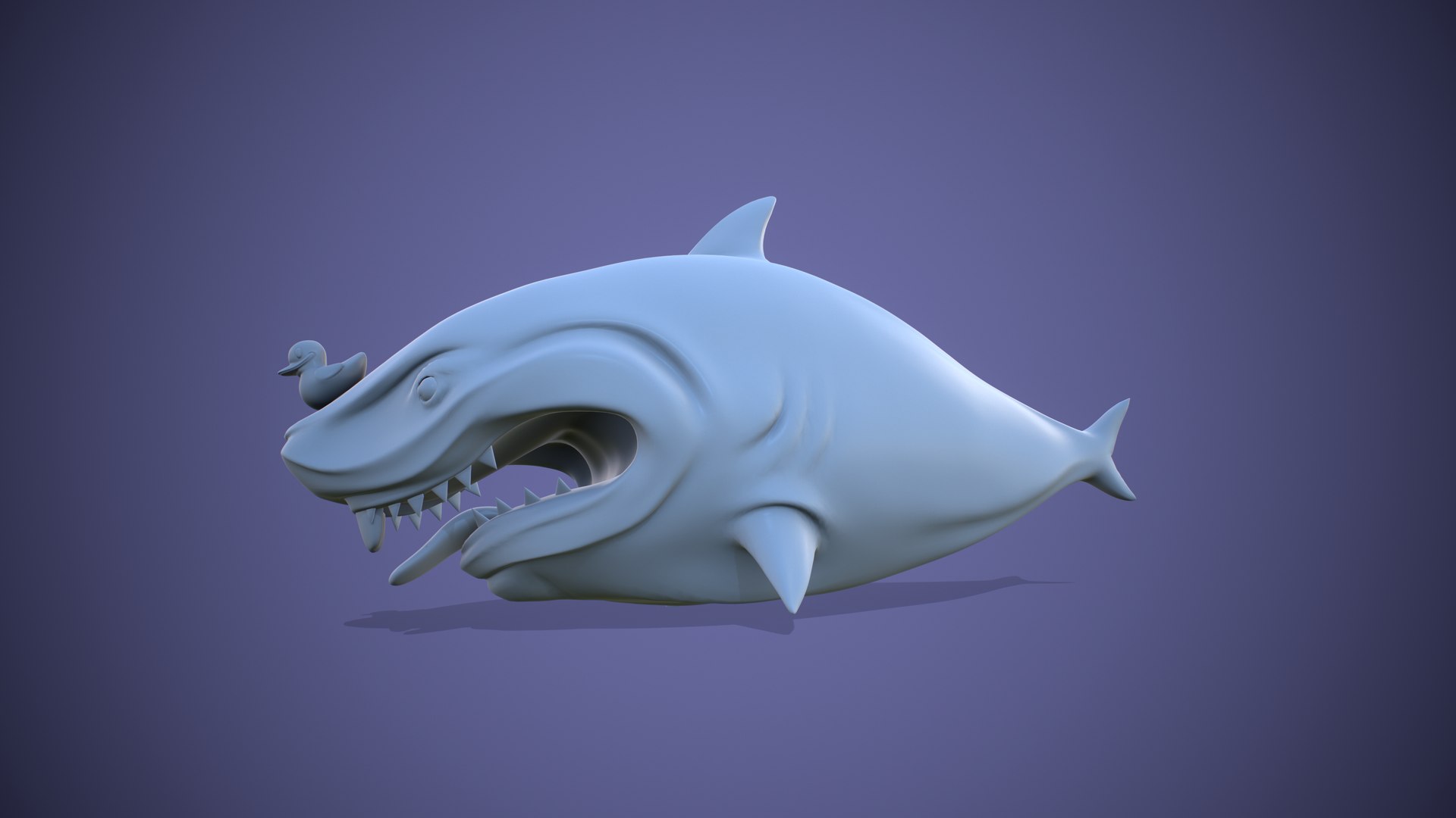 Shark Toon Print Color 3D Model - TurboSquid 1505087