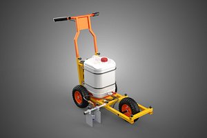 3D TROLLEY PUSH CART PAINT SPRAYING LINE MARKING MACHINE FIELD ROAD model