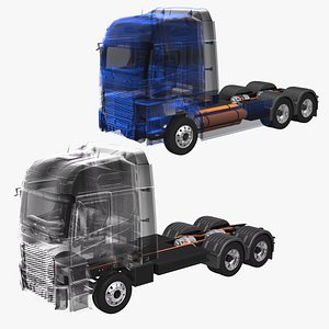 3D Electric And Hydrogen Truck X-Ray Collection model