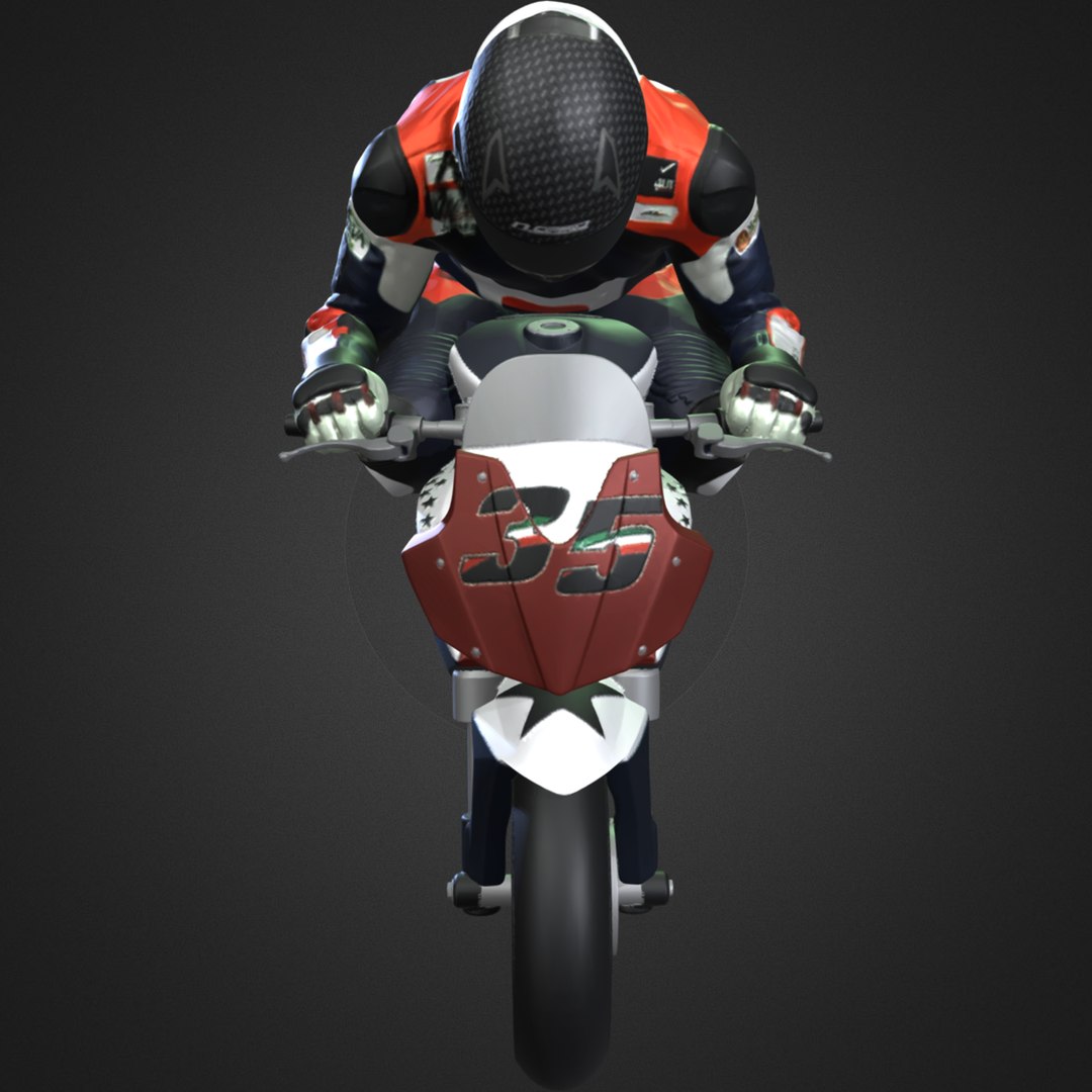 3d Model Of Racing Motorbike Driver