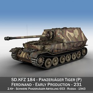 3D model - tiger p ferdinand