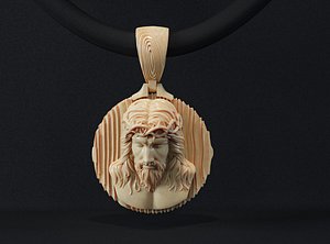 Jesus pendant for printing and CNC