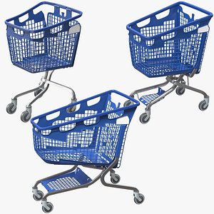 3D Plastic Shopping Trolleys Collection